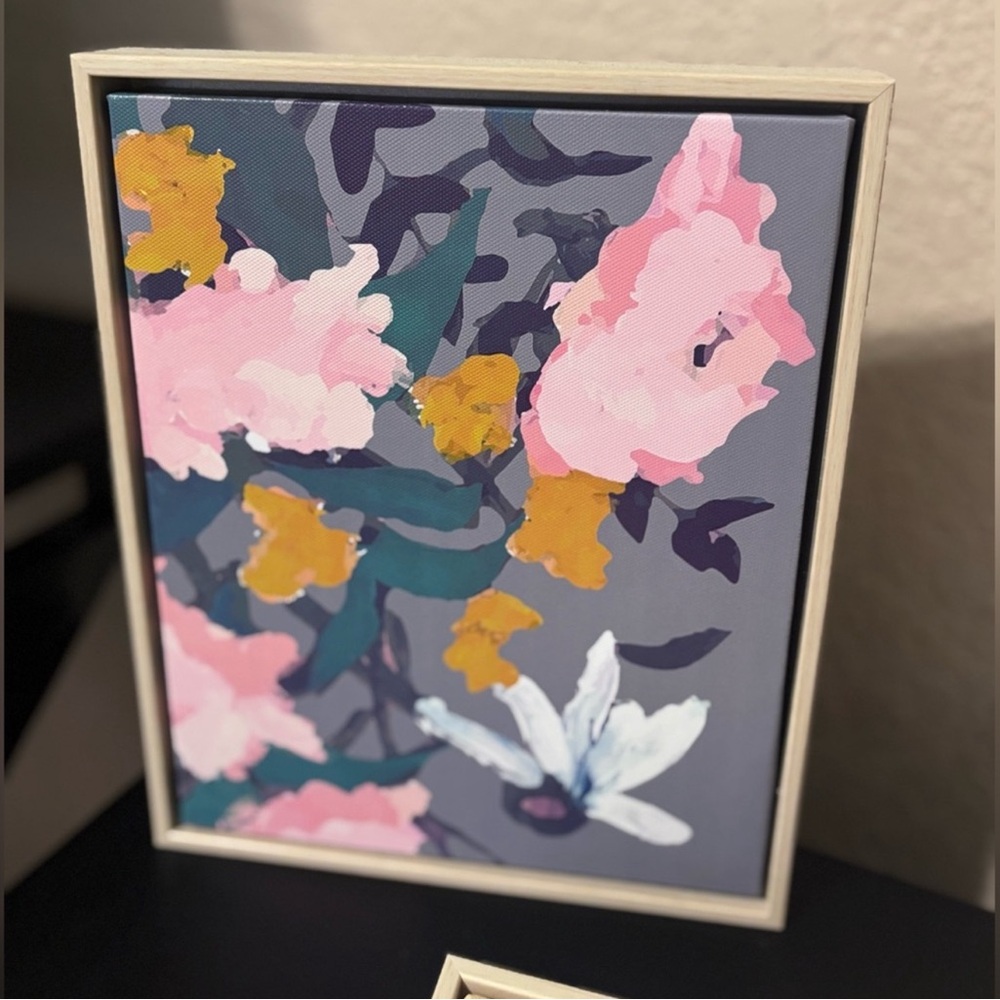 Floral Canvas Art Set - Pink, Blue, and Cream - Picture 5 of 5